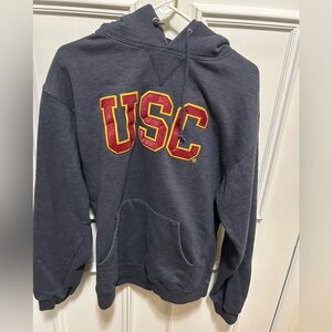 Heritage Gray Hoodie with Red and Yellow USC Logo Large